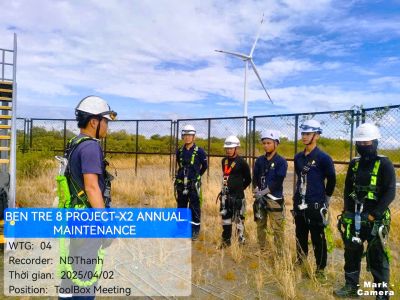 SGPS bảo trì thành công Dự án Điện gió Bến Tre 8 - Khởi đầu năm 2025 đầy hứa hẹn